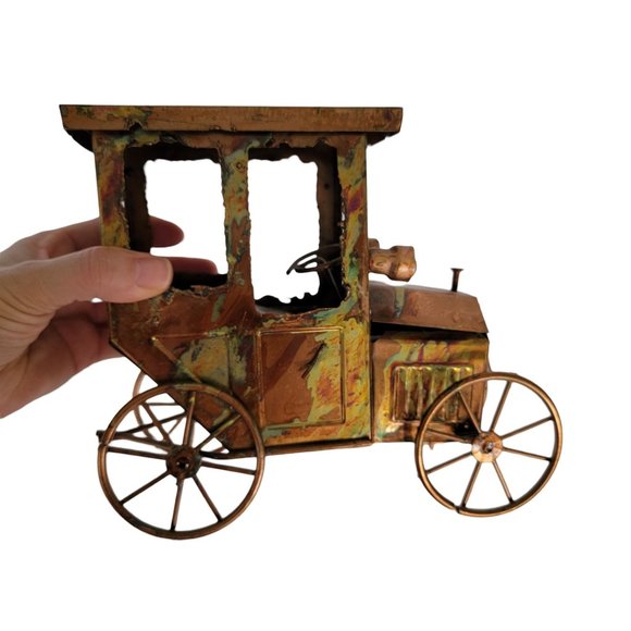 Vintage Brass Copper Model T Style Car Music Box - Picture 9 of 11